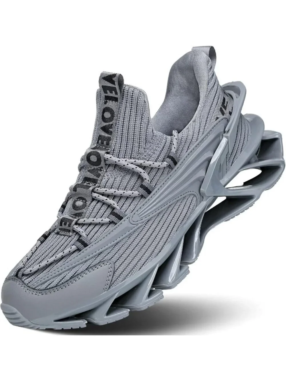 Men's Grey Walking Shoes Casual Fashion Lace Up Blade Tennis Running Sneakers